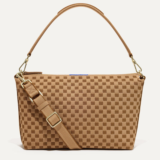 PDP |The Daily Crossbody Bag in Hazelnut shown from the front.