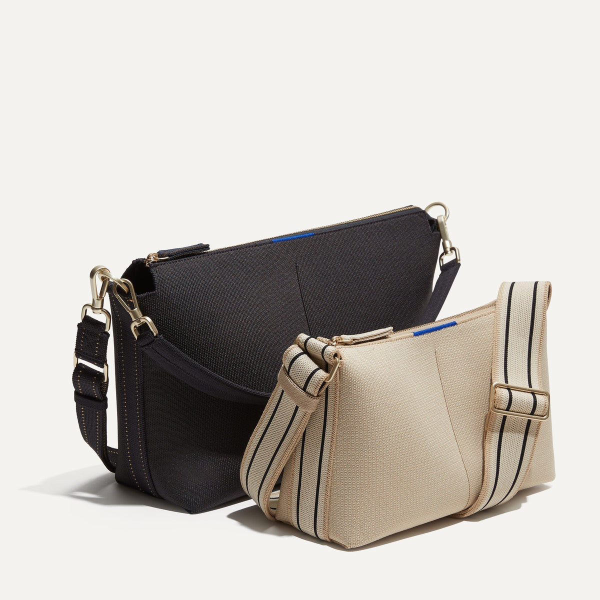 The Casual Crossbody shown in comparison with The Daily Crossbody.