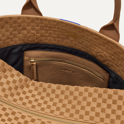 The Weekender in Hazelnut shown closed from the top.