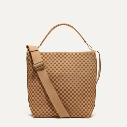 PLP |The Bucket Bag in Hazelnut shown from the front.