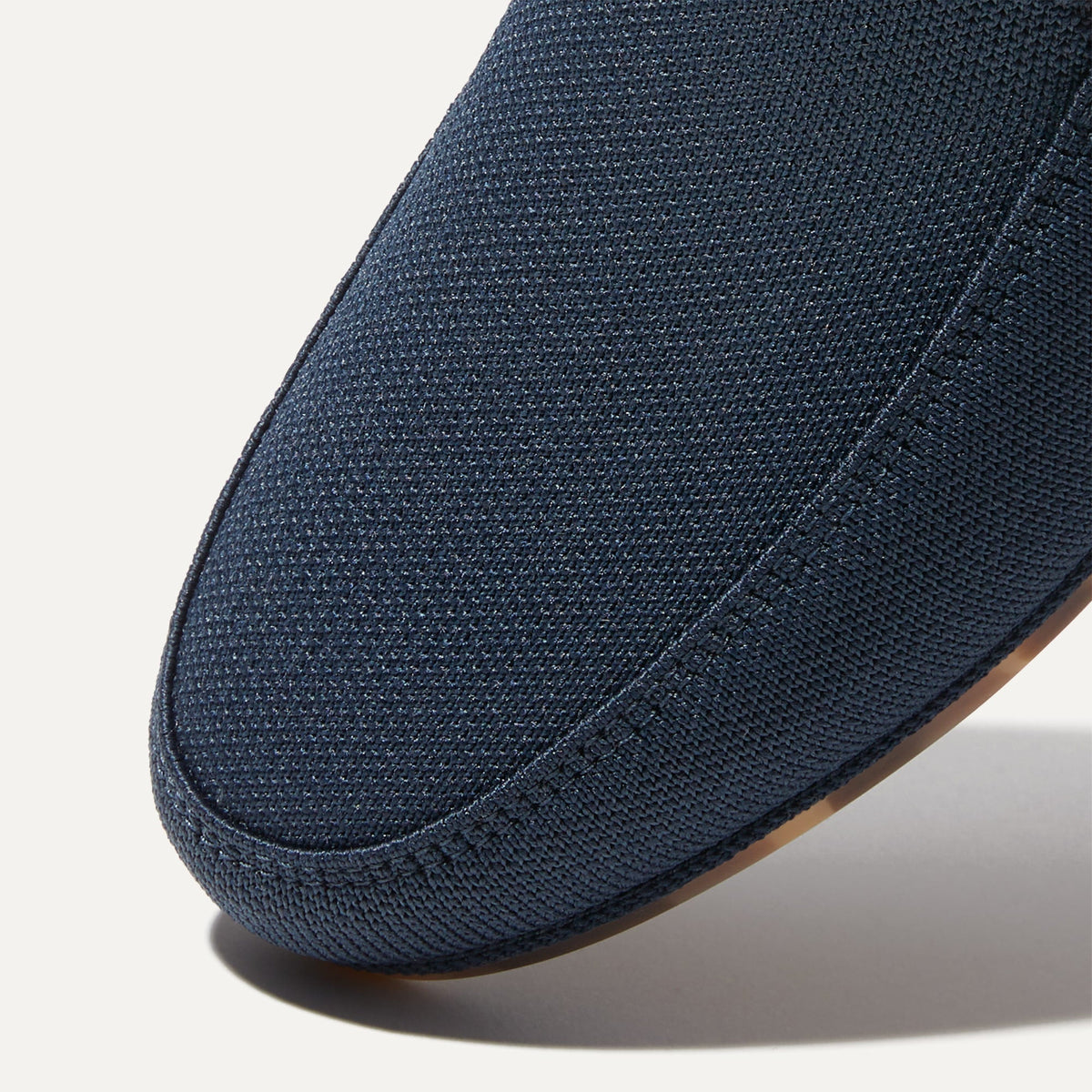 Close up of the toe and vamp of The Ravello Loafer in Navy.