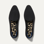 The Almond Loafer in Black shown from the top.