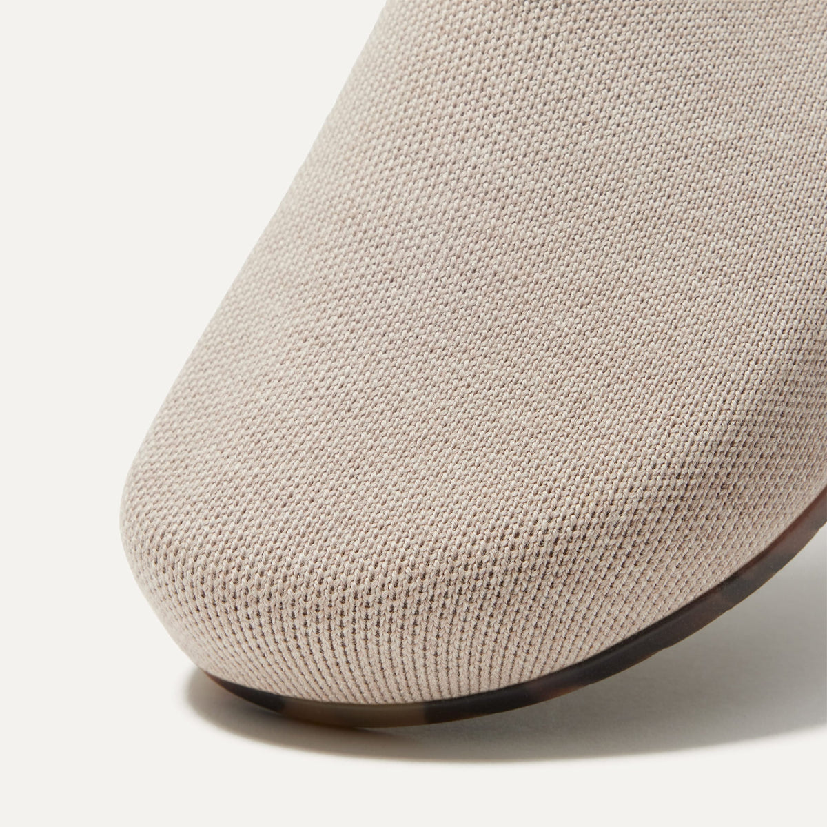 The toe and vamp of The Casual Clog, in diagonal view.