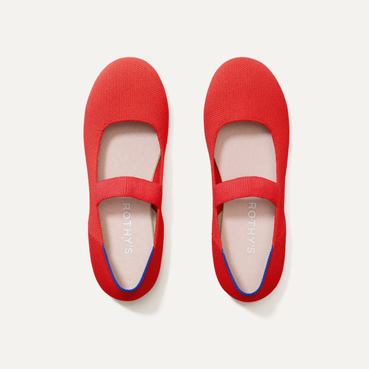 The Kids Mary Jane in Glamour Red shown from the top.