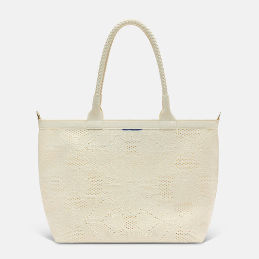 PLP |The Lightweight Zip Tote in Moonflower shown from the front.