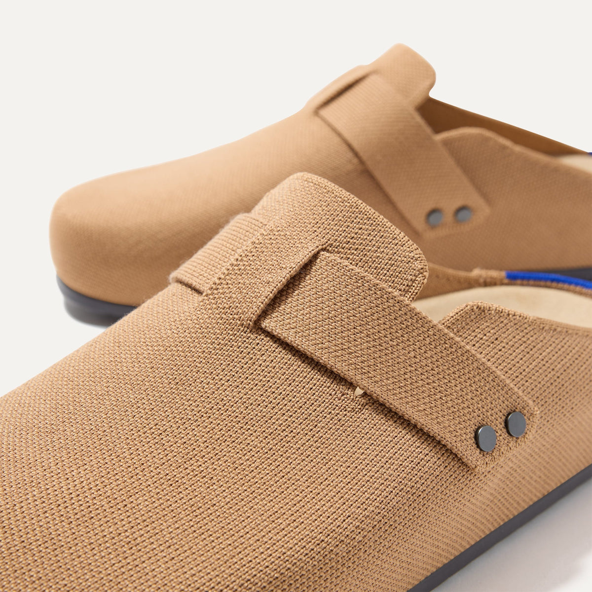 The toe and vamp of The Men's Clog, in diagonal view.
