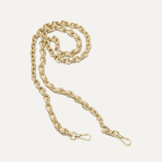 The Crossbody Strap in Powder Chain.
