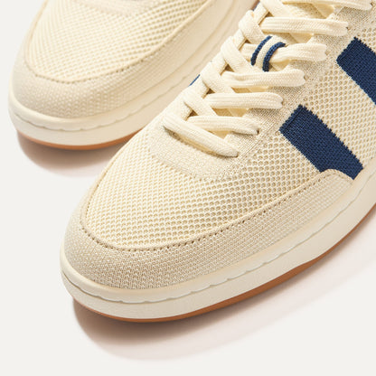 Close up of the toe and stitching details of The Men's Court Sneaker in Freestyle.