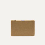 PLP |The Convertible Clutch in Glitzy Gold shown from the front.