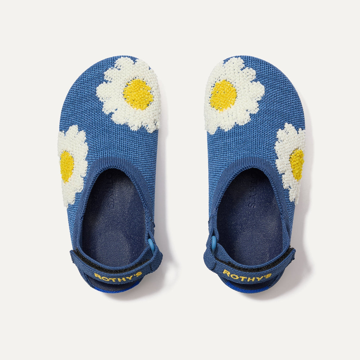 The Kids Clog in Indigo Daisy shown from the top.