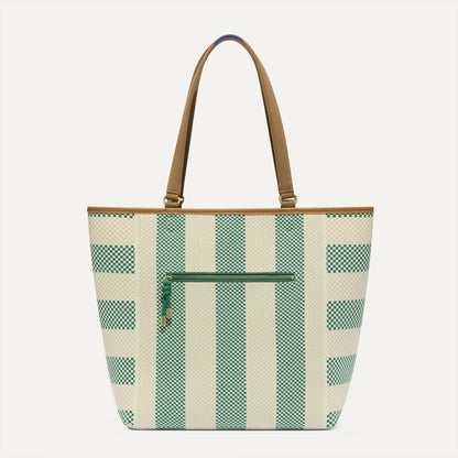 PDP |The Two-Way Tote in Ivy shown from the front.