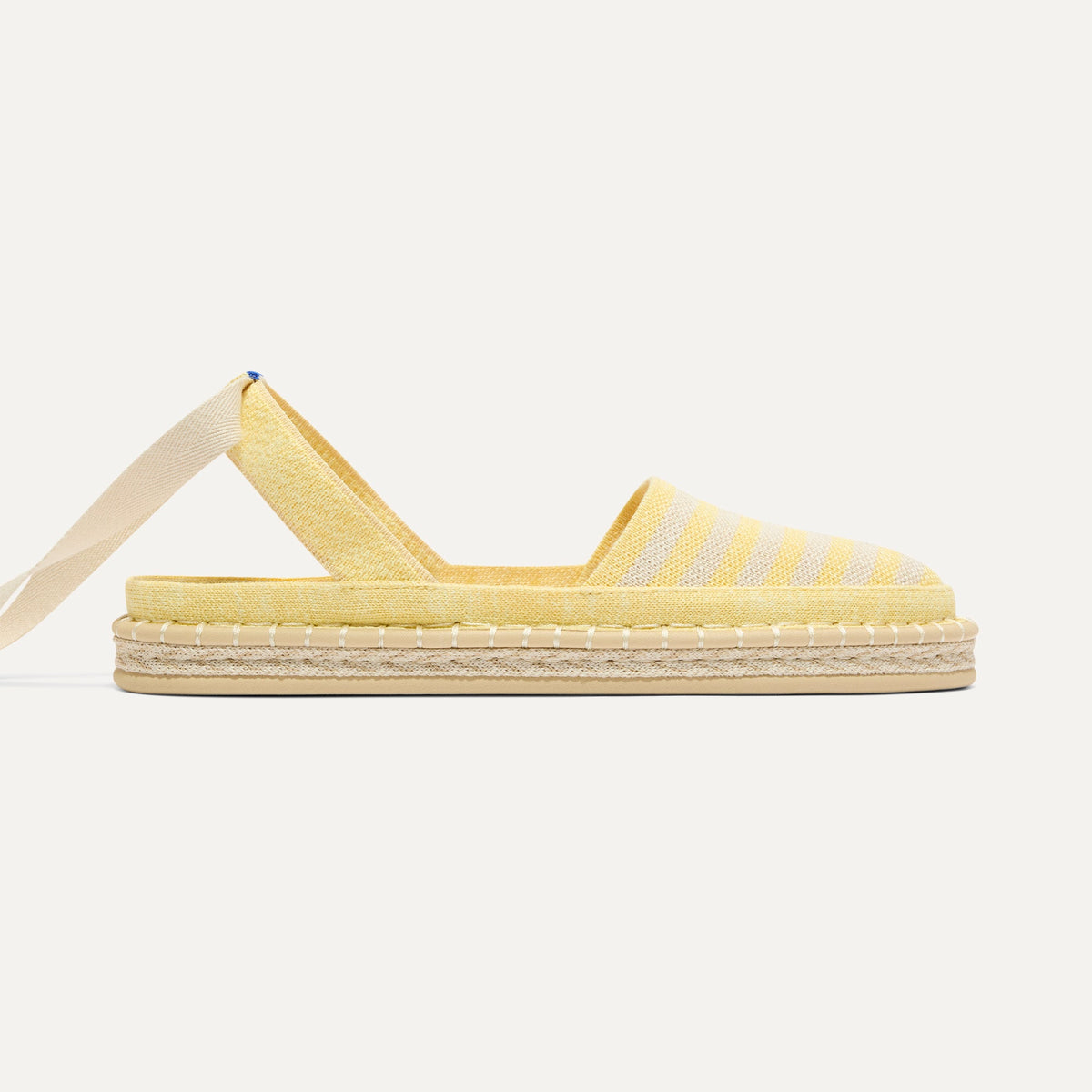 side | The D'Orsay Espadrille in Sunshine Stripe, shown from the side.