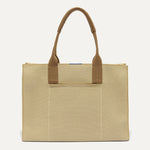 PLP |The Classic Tote in Macadamia Open-Knit, shown from the front.