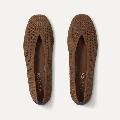 The Max Square Ballerina in Cinnamon Mesh shown from the top.