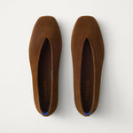 PDP |The Max Square Ballerina in ReVelvet Russet shown from the top.